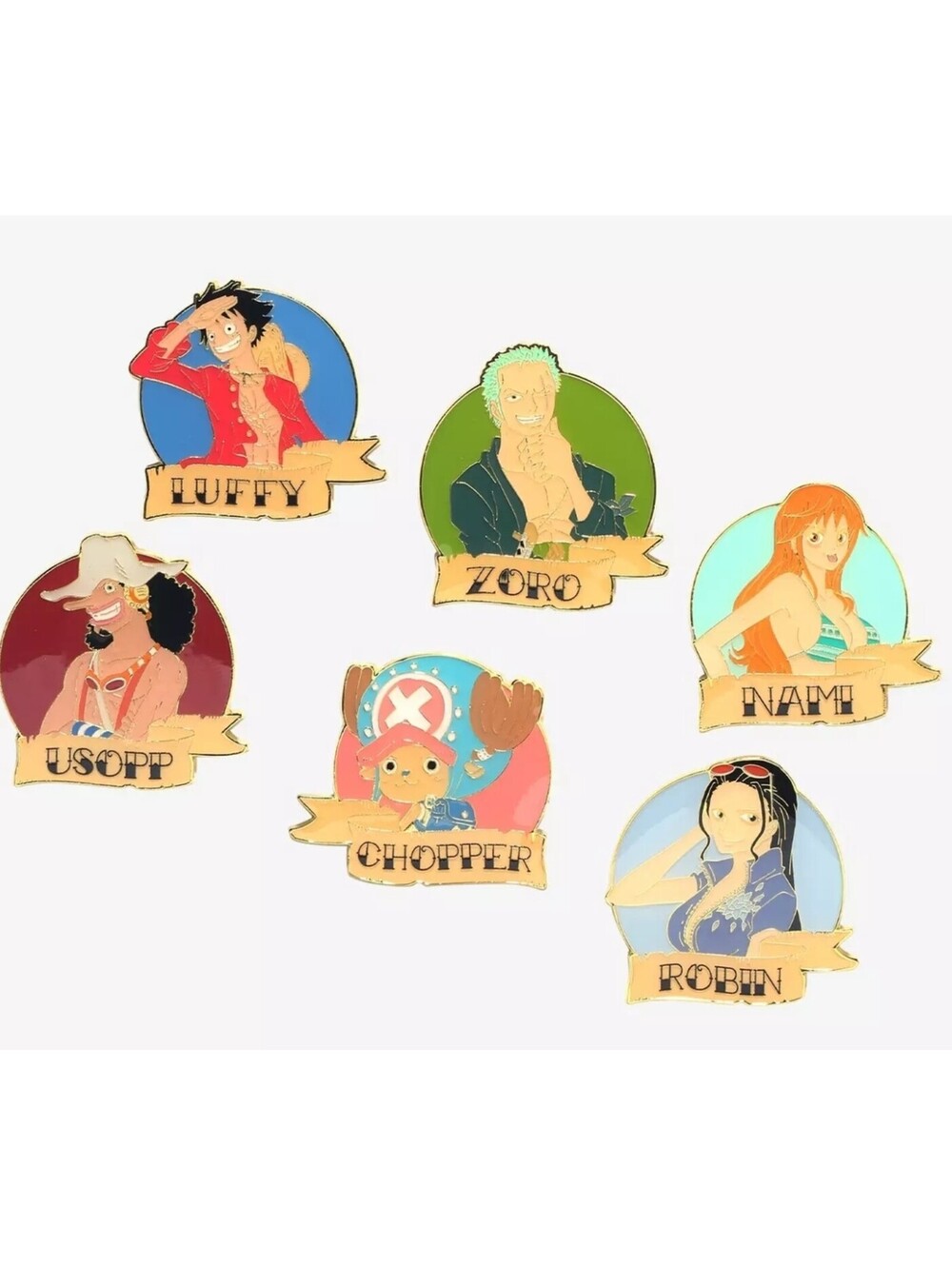 Loungefly One Piece Circular Blind Box Enamel Pin set 6